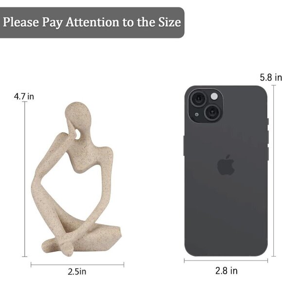 Sandstone Resin Thinker Style Abstract Sculpture Statue Collectible Figurines - Picture 5 of 10